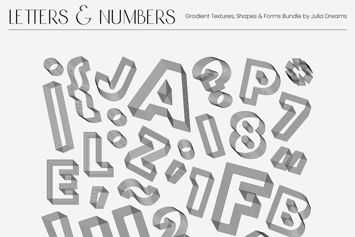 Gradient Textures   Shapes   3D Objects   Letters 29