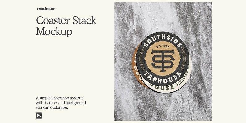 Coaster Stack Mockup