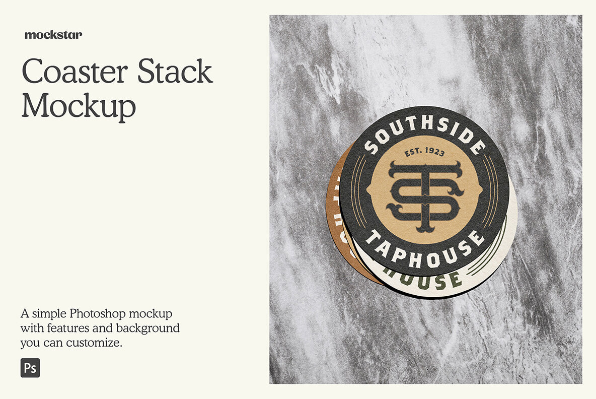 Coaster Stack Mockup 1