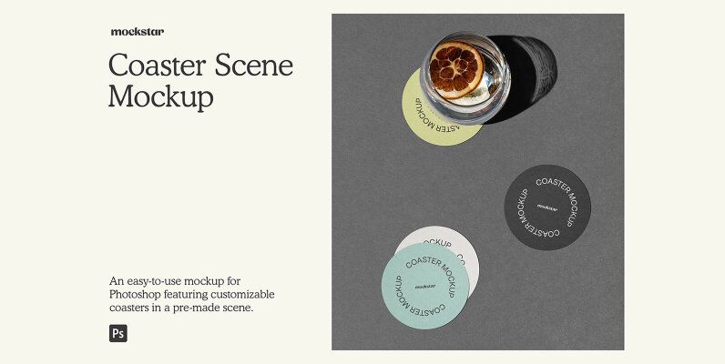 Coaster Scene Mockup