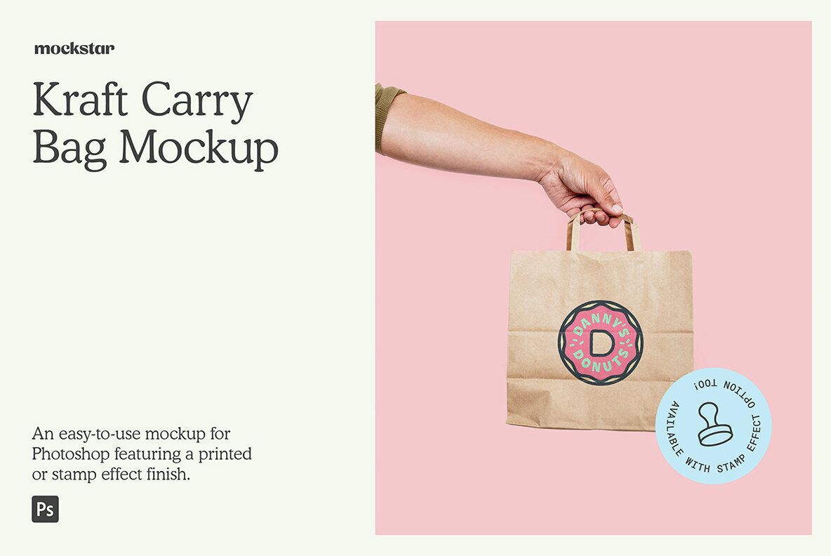 Kraft Paper Carry Bag Mockup 1