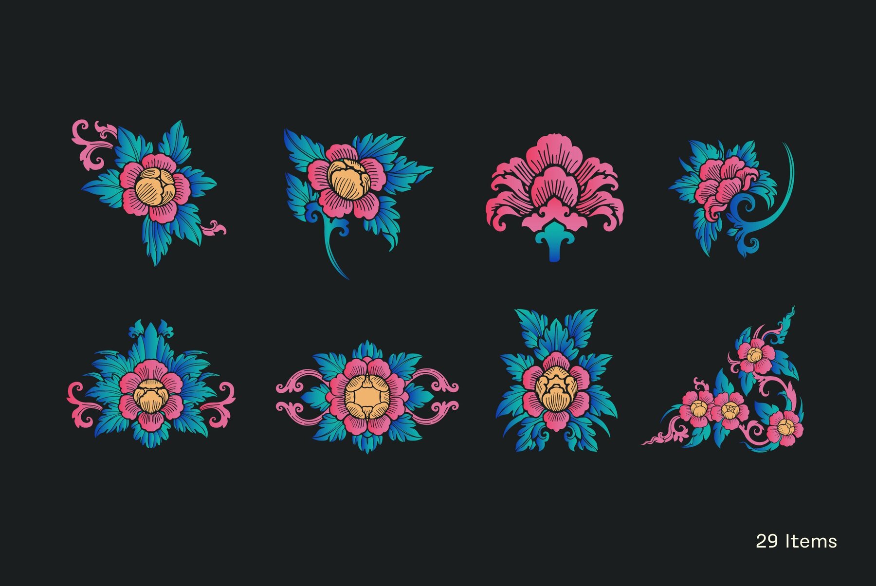 Asian Decorative Elements 7