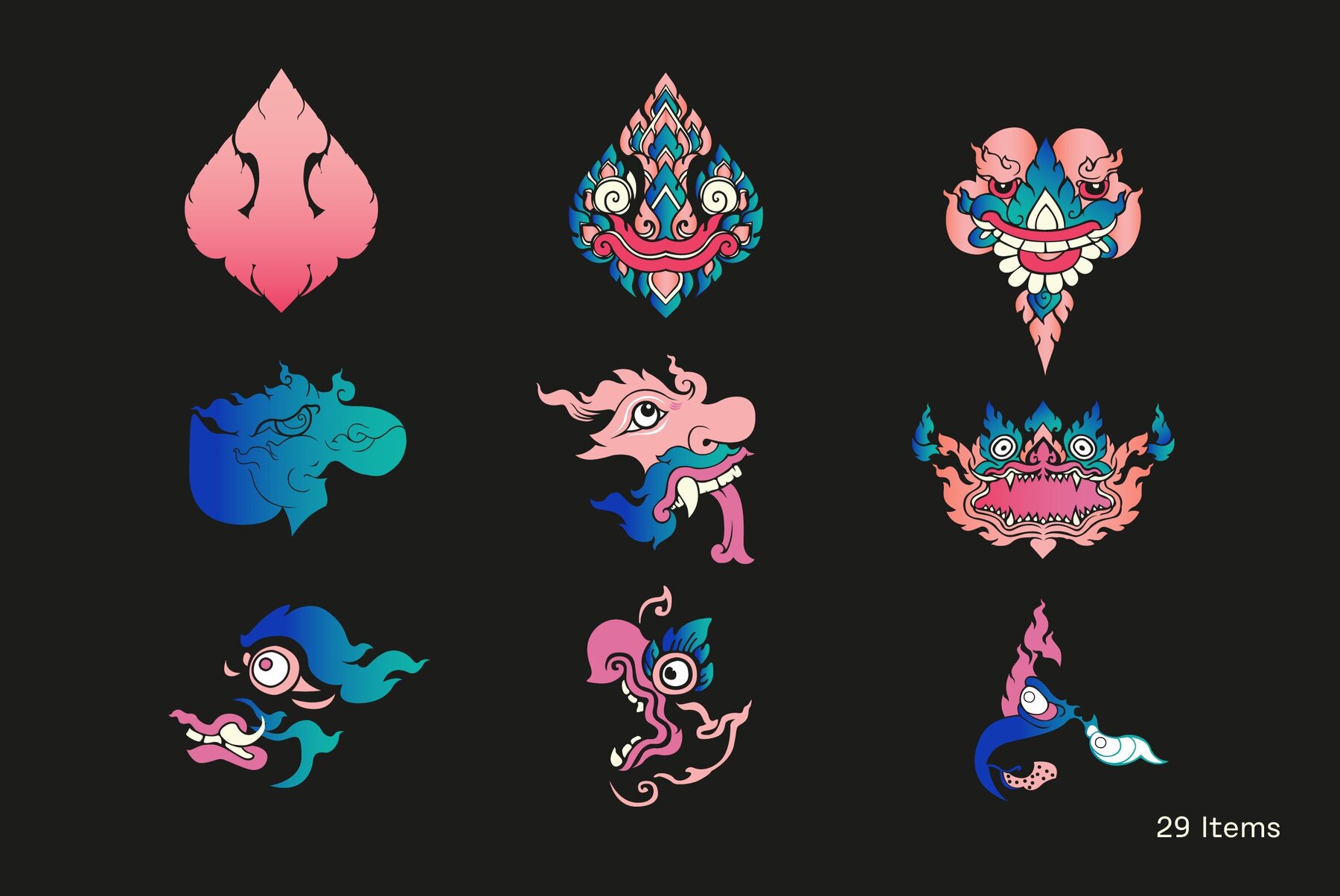 Asian Decorative Elements 8