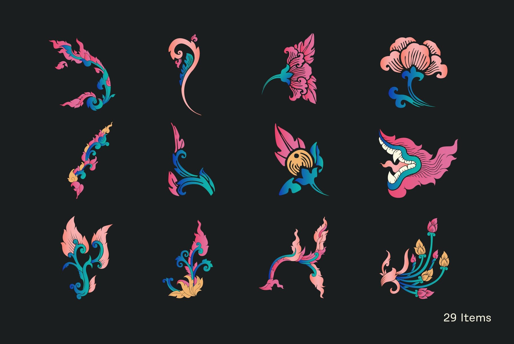 Asian Decorative Elements 9