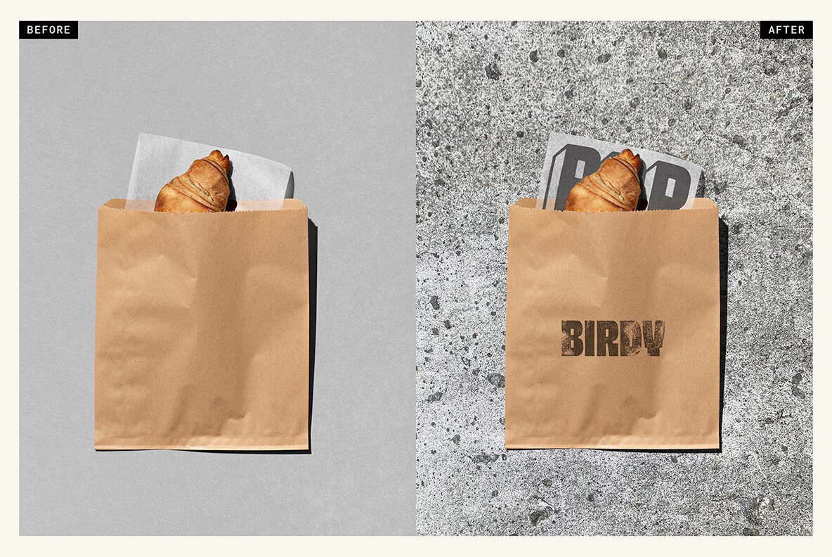 Kraft Takeaway Bag mockup 3