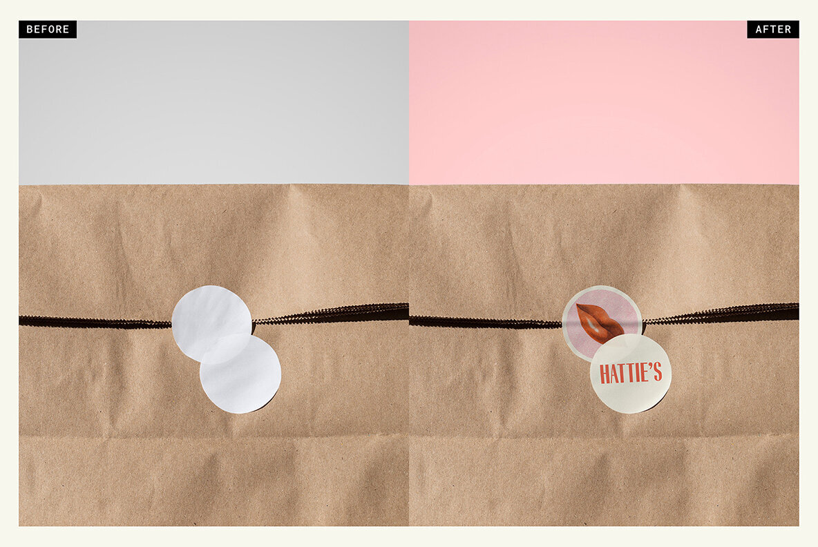 Paper Bag with Sticker Mockup 2