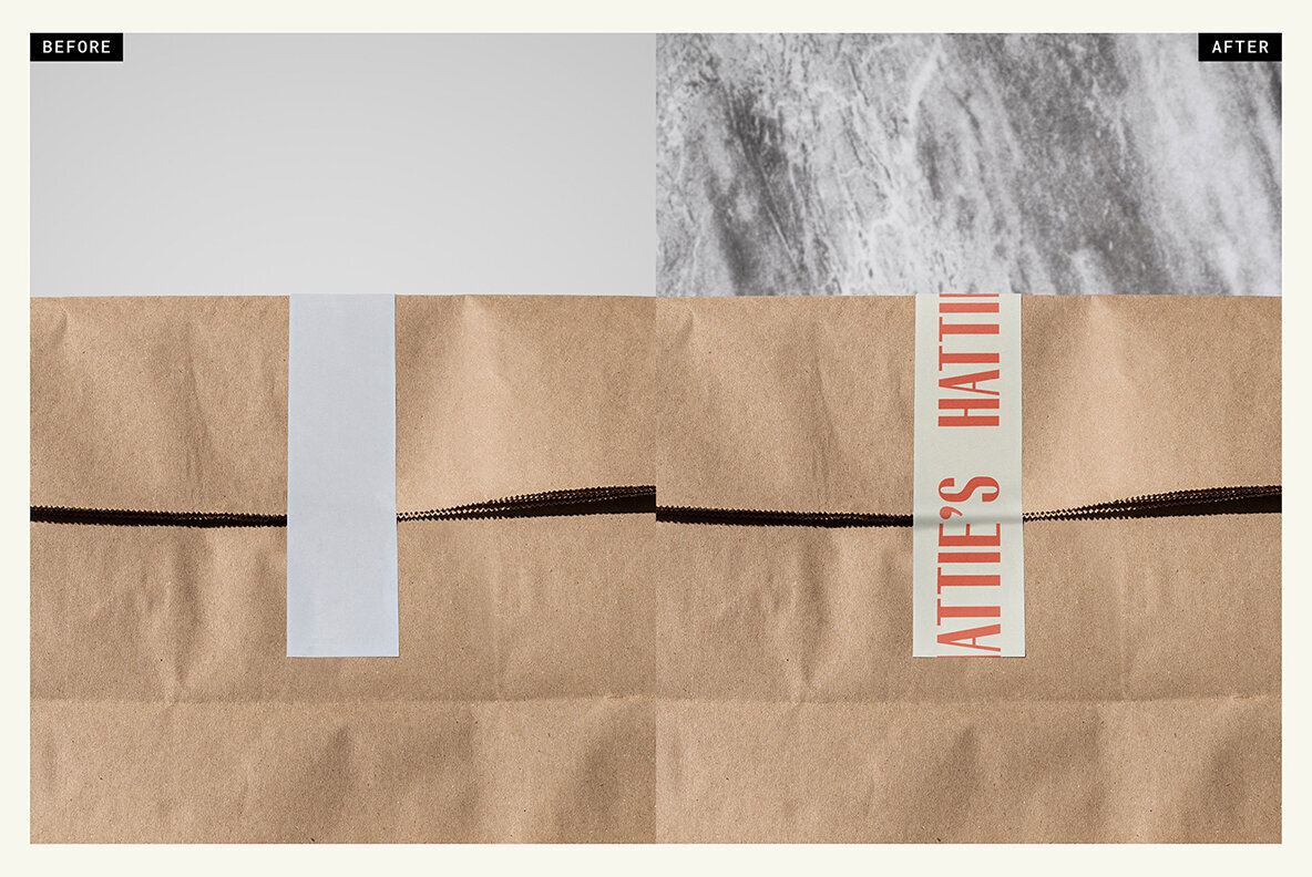 Paper Bag with Sticker Mockup 3