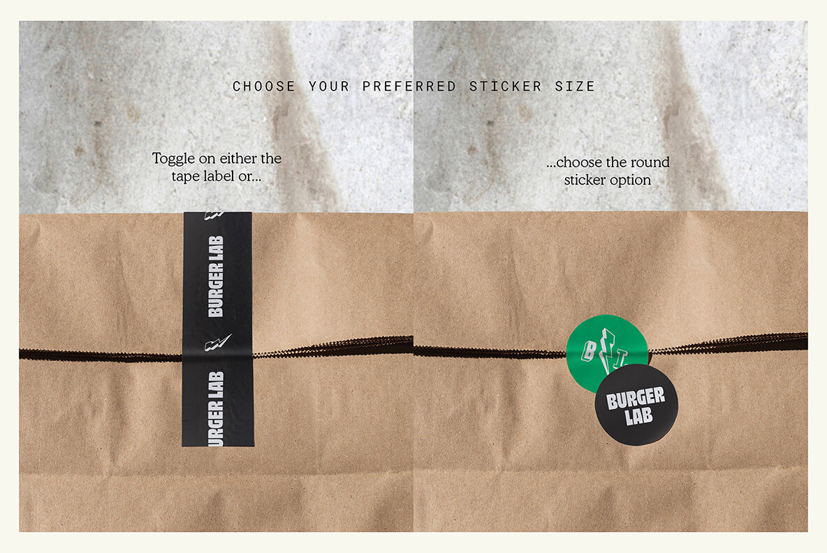 Paper Bag with Sticker Mockup 4