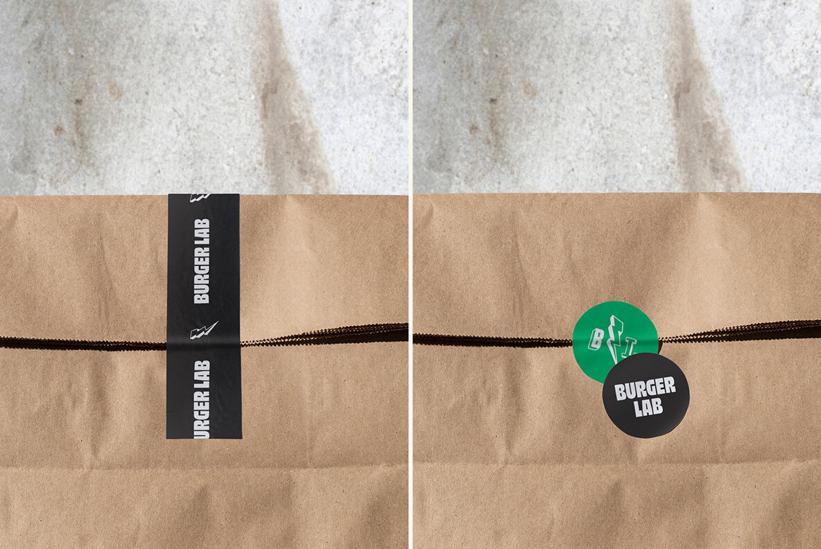 Paper Bag with Sticker Mockup 8