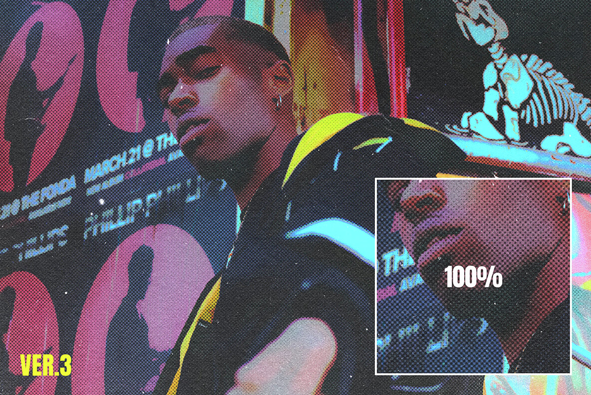 Retro Magazine Halftone Photo Effect 8