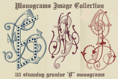Vintage Monograms Collection A  B  H