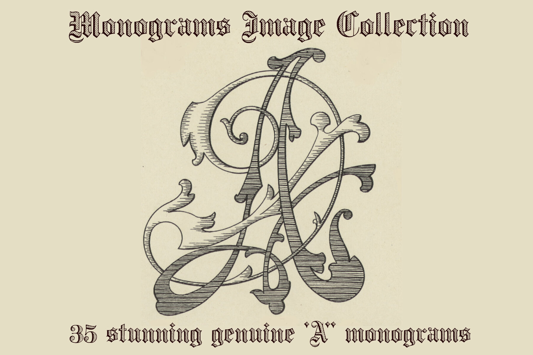 Vintage Monograms Collection A  B  H 2