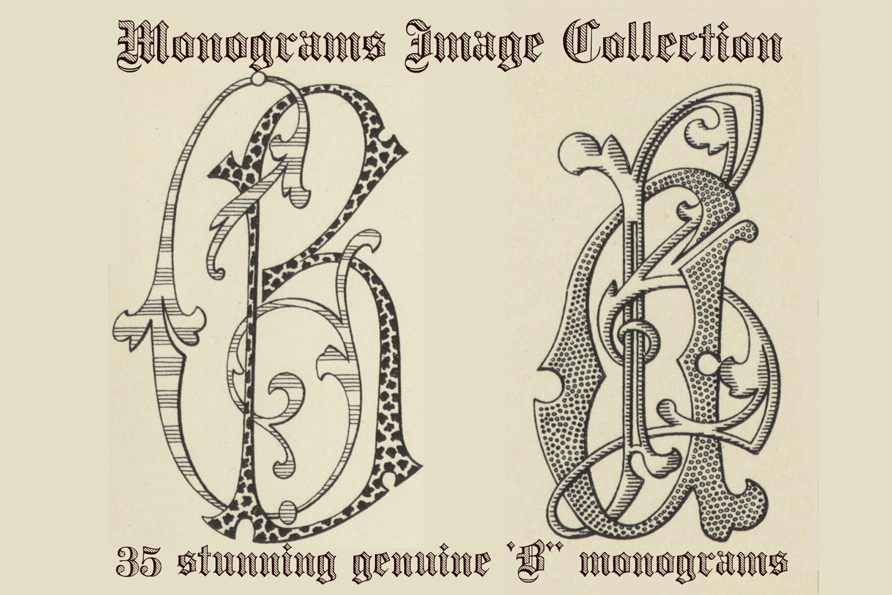 Vintage Monograms Collection A  B  H 3