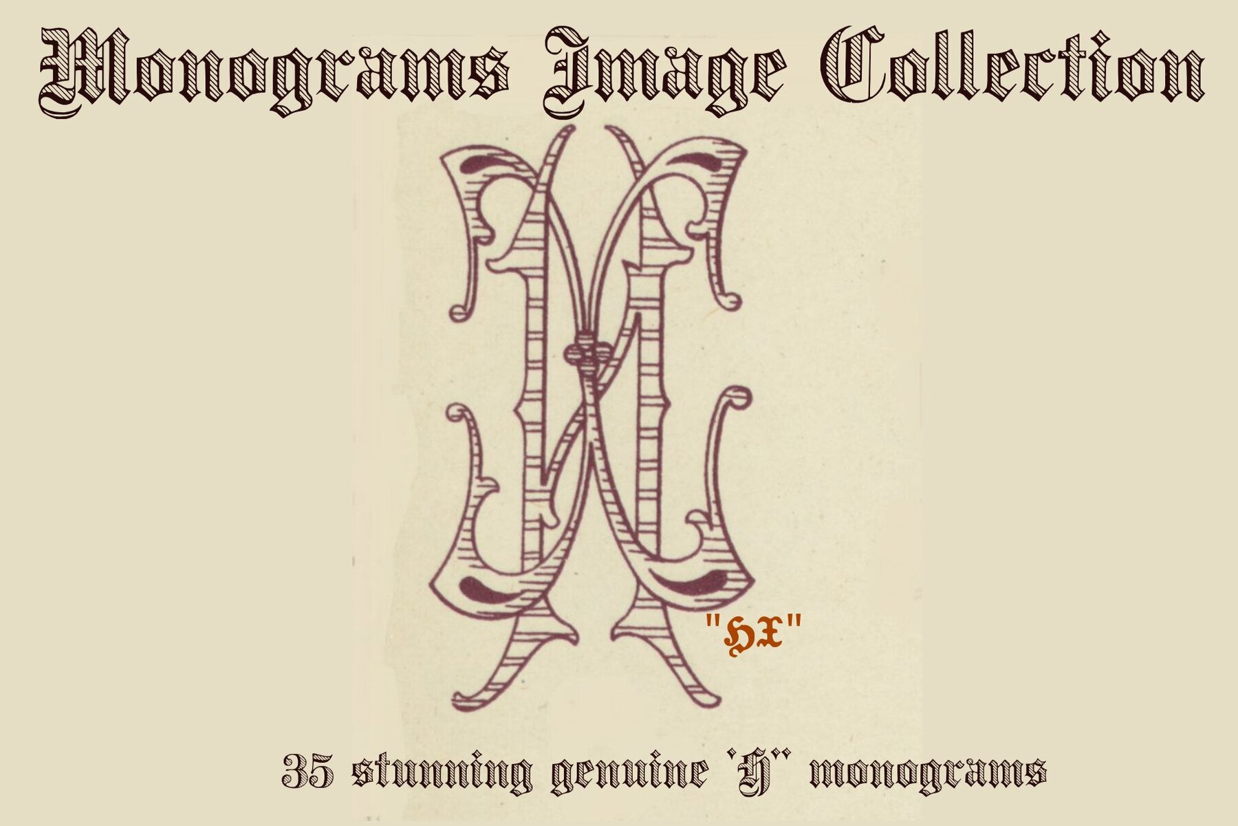 Vintage Monograms Collection A  B  H 5