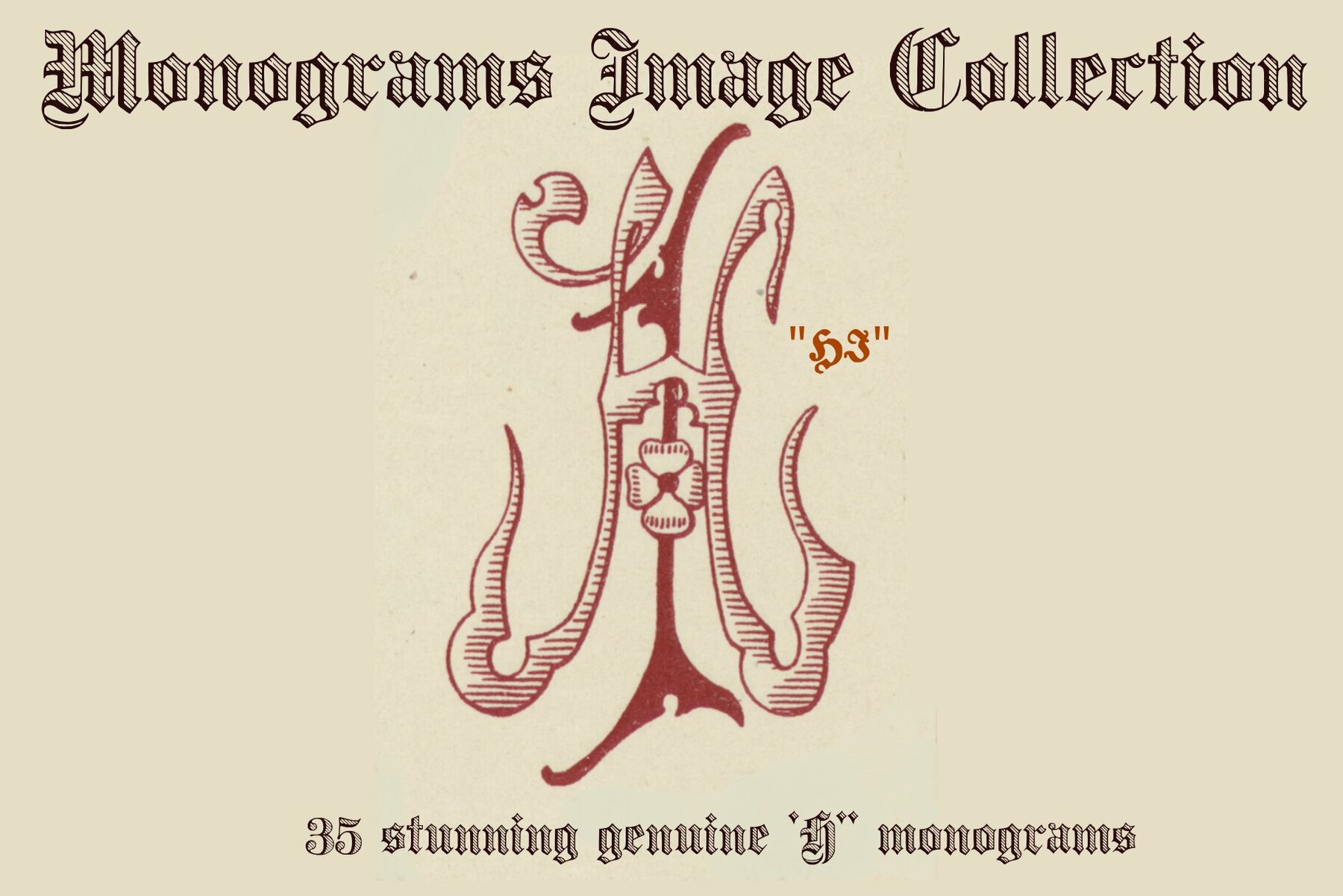 Vintage Monograms Collection A  B  H 7