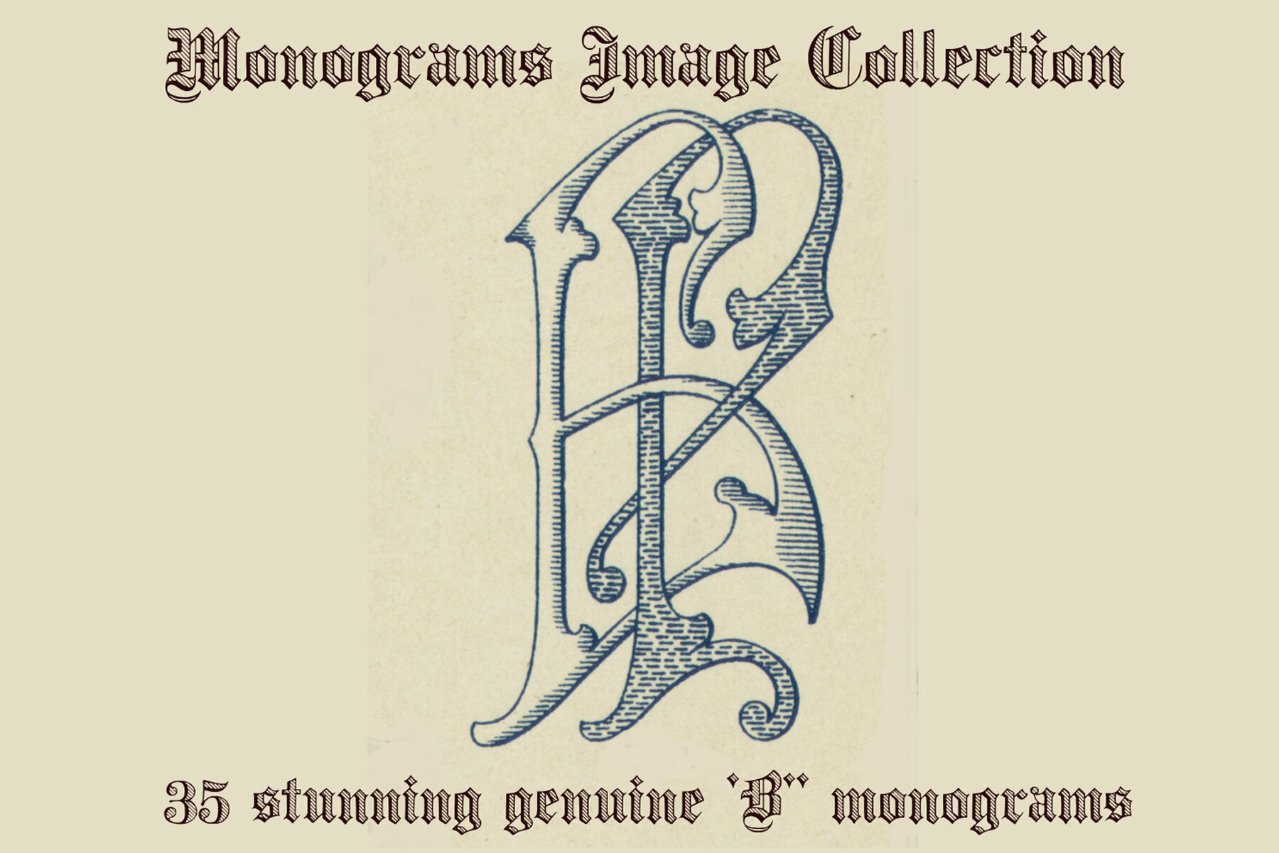 Vintage Monograms Collection A  B  H 15