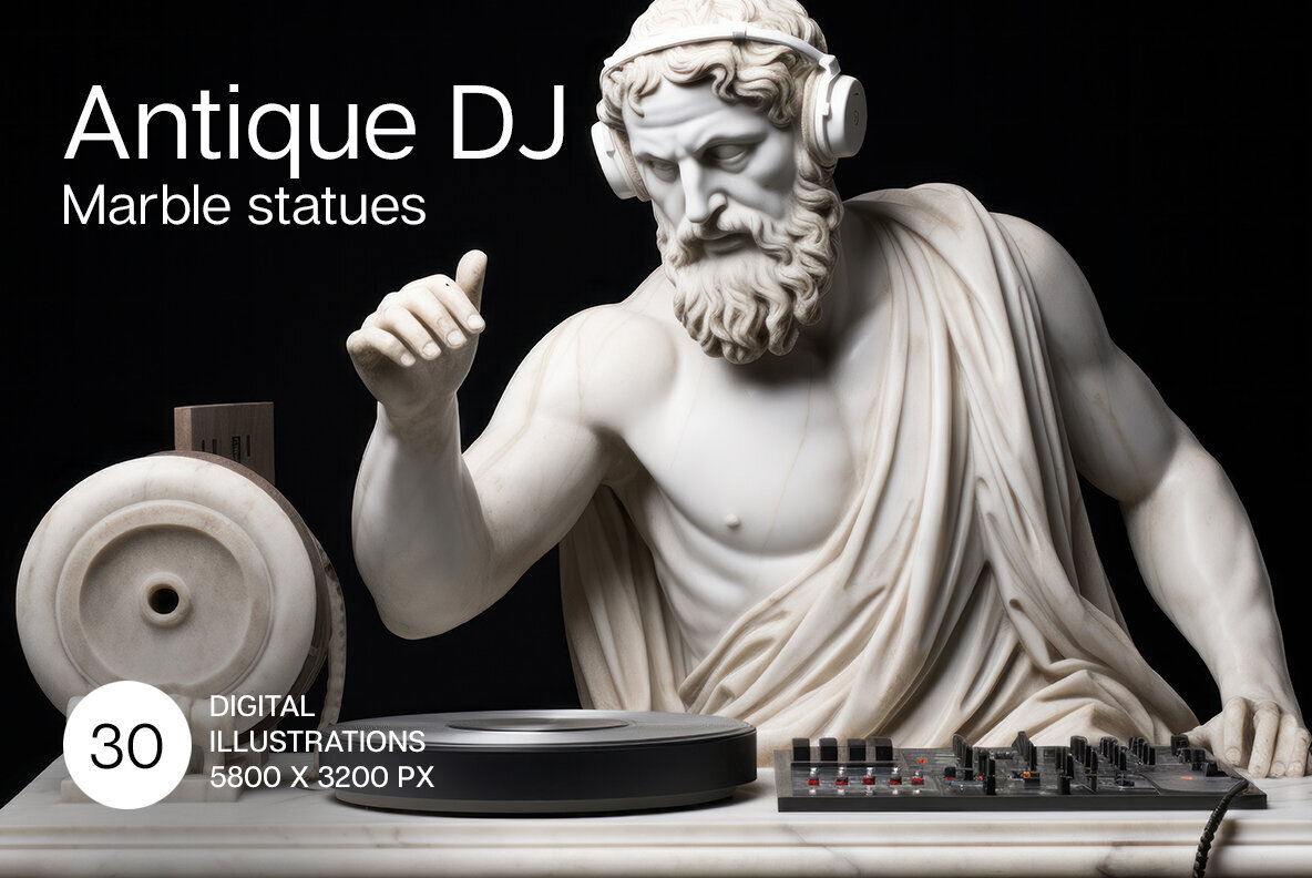 Antique Marble Sculpture of A DJ 1