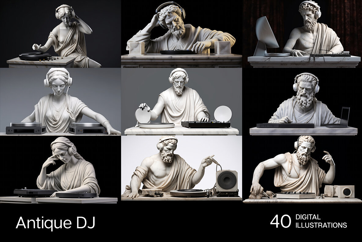 Antique Marble Sculpture of A DJ 3