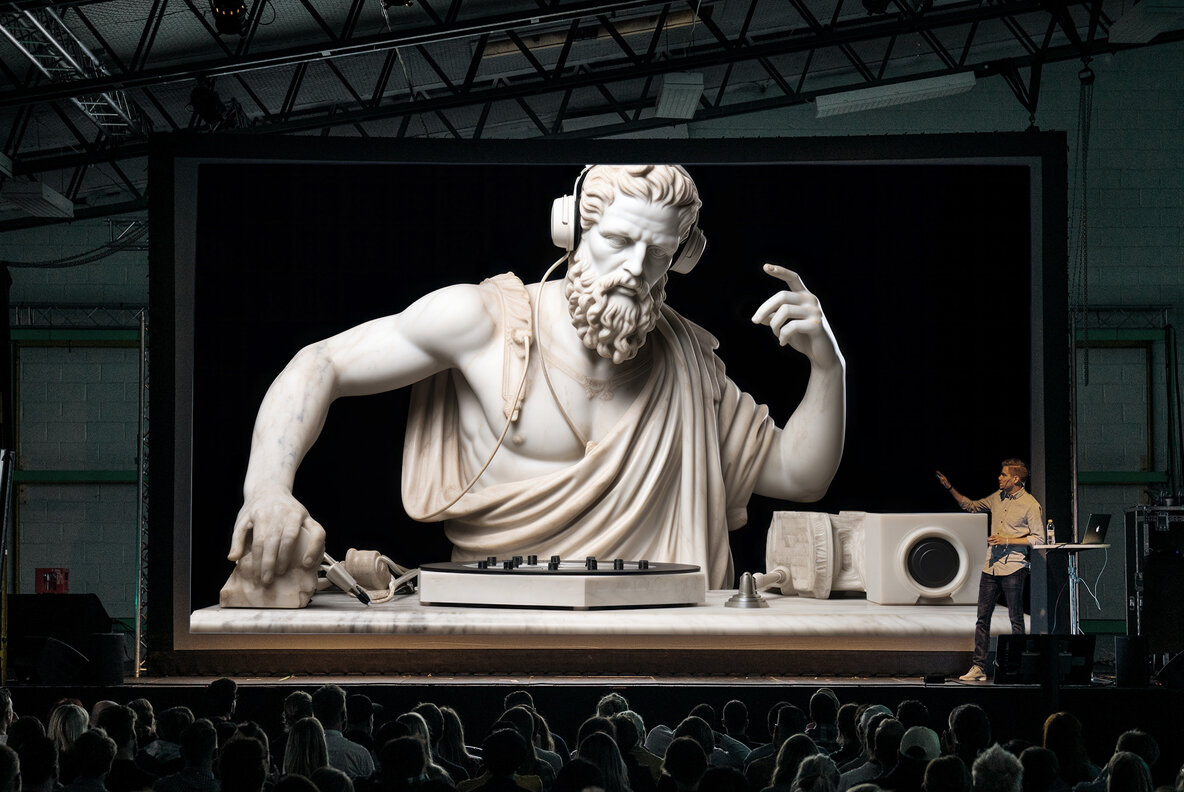 Antique Marble Sculpture of A DJ 9