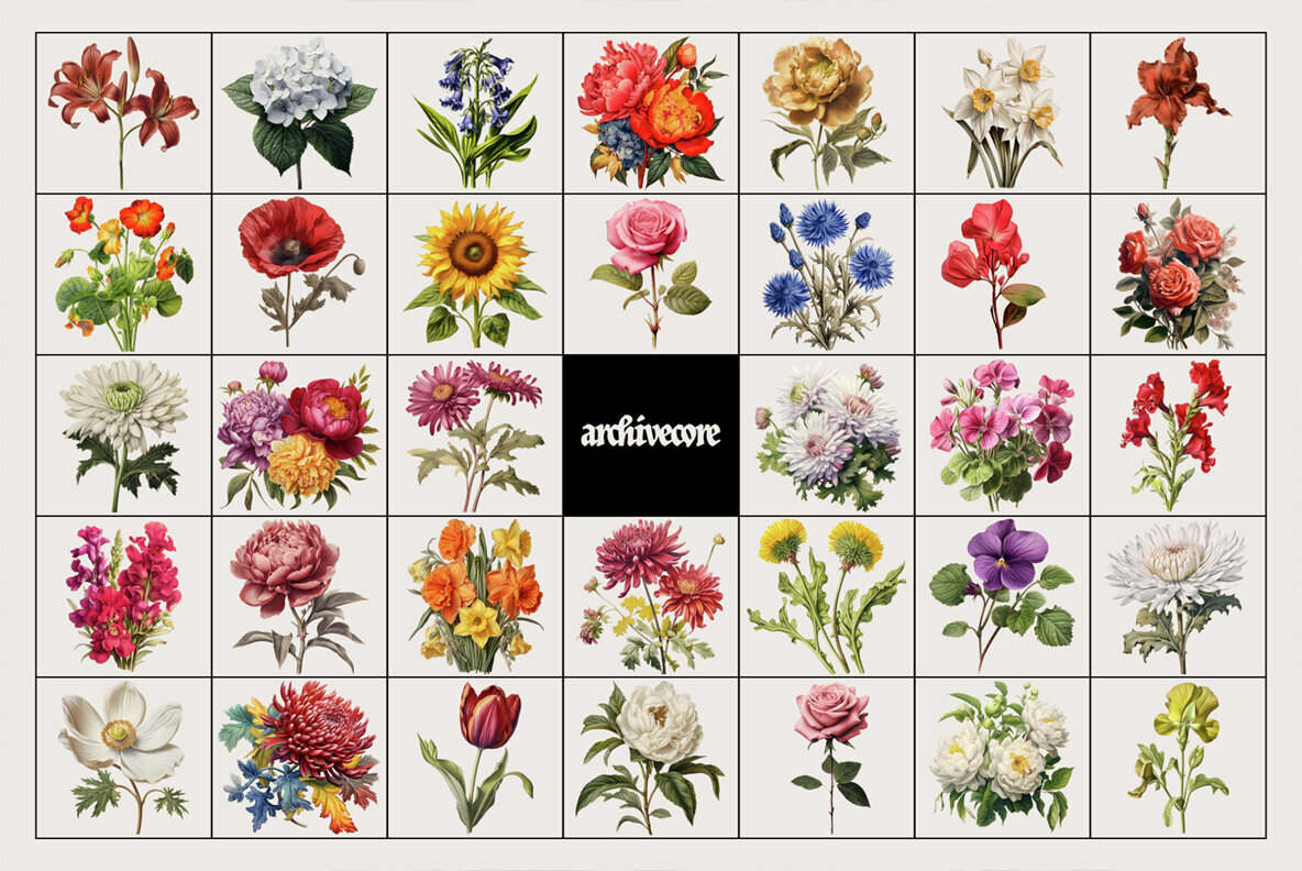 Vintage Book Of Flowers Clipart 2