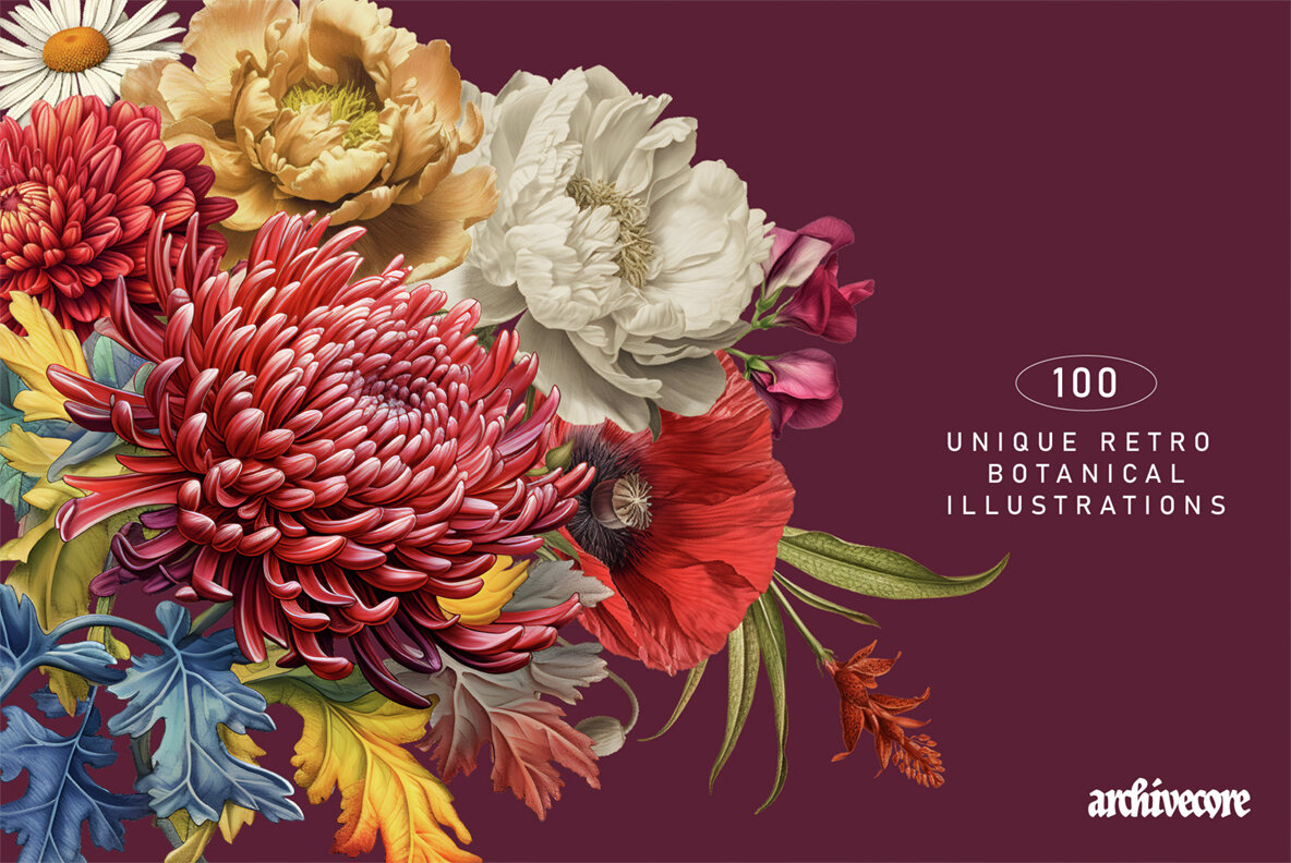 Vintage Book Of Flowers Clipart 11