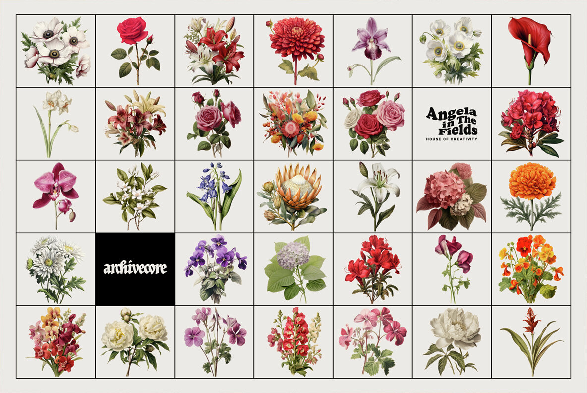 Vintage Book Of Flowers Clipart 12