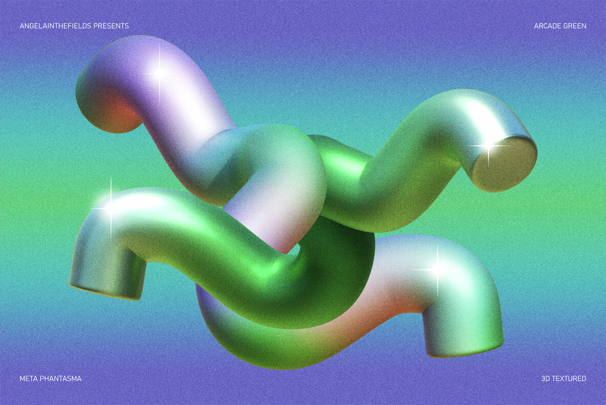 3D Arcade Green Objects 5