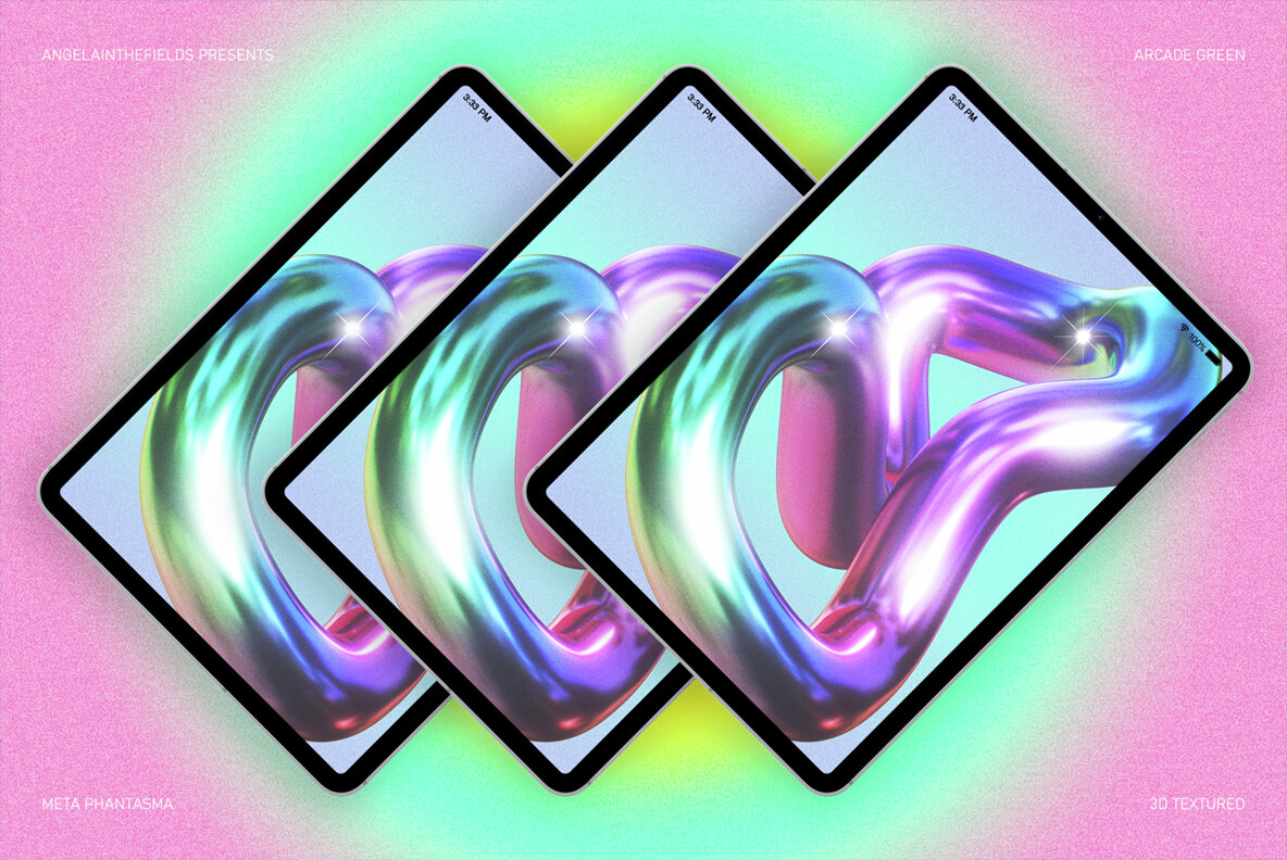 3D Arcade Green Objects 6