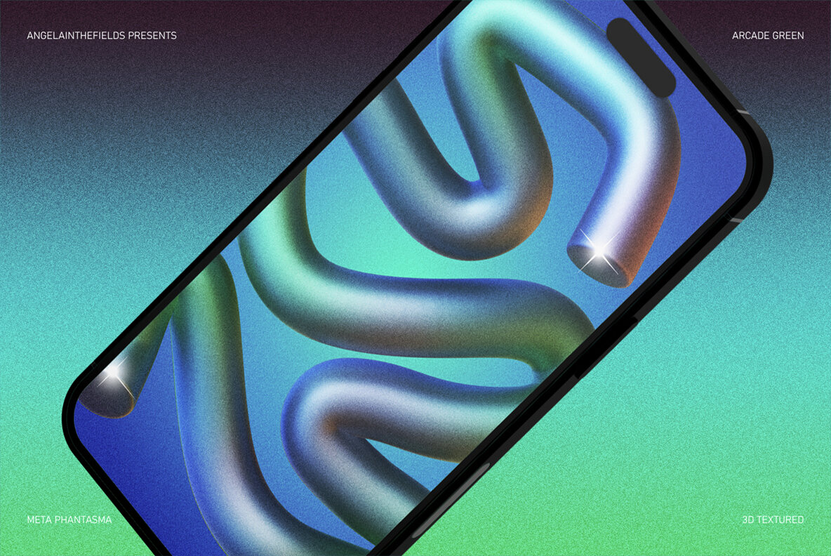 3D Arcade Green Objects 12