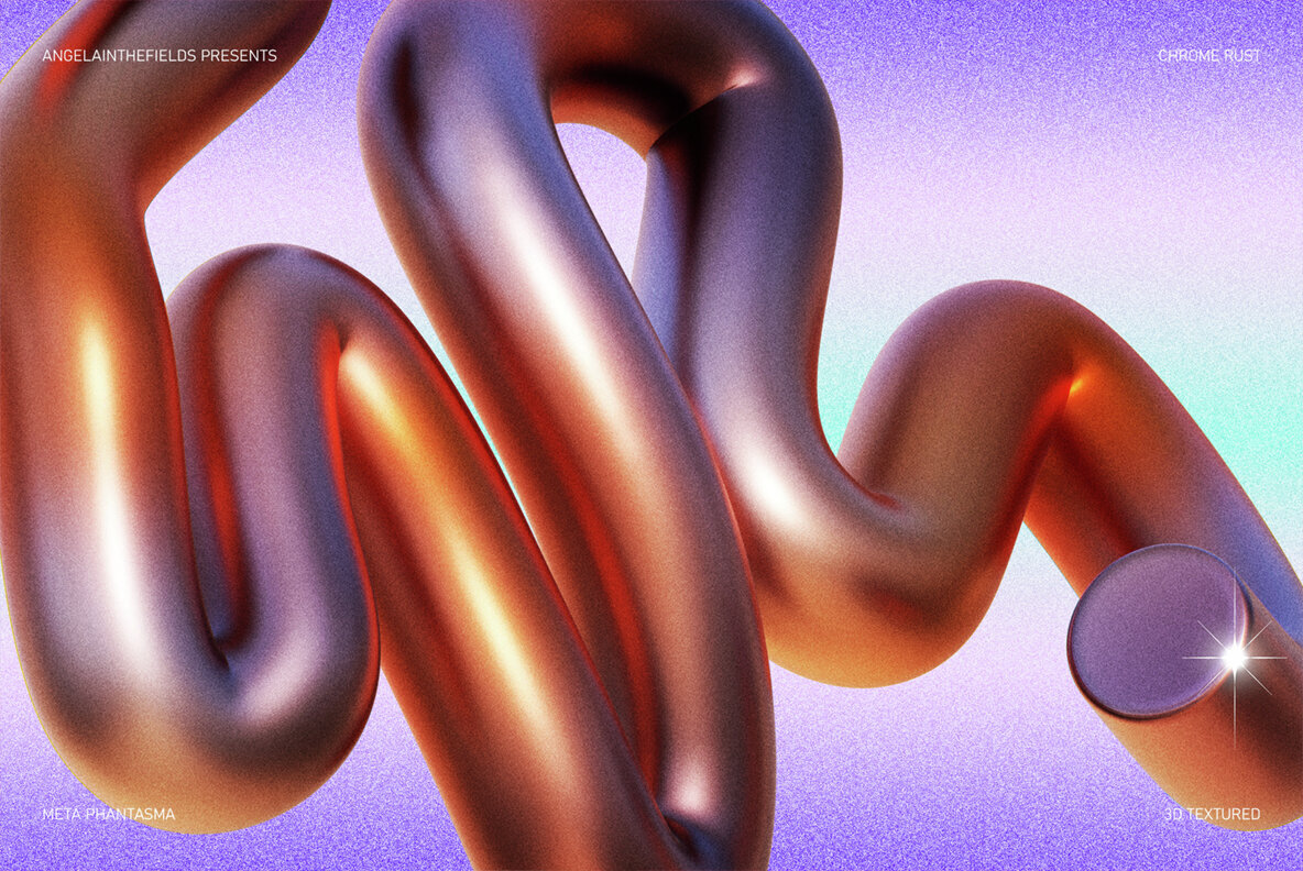 3D Chrome Rust Objects 2