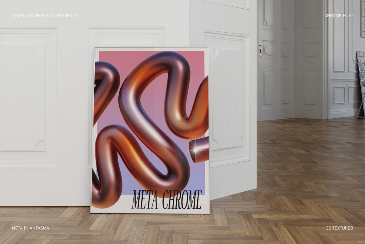 3D Chrome Rust Objects 8