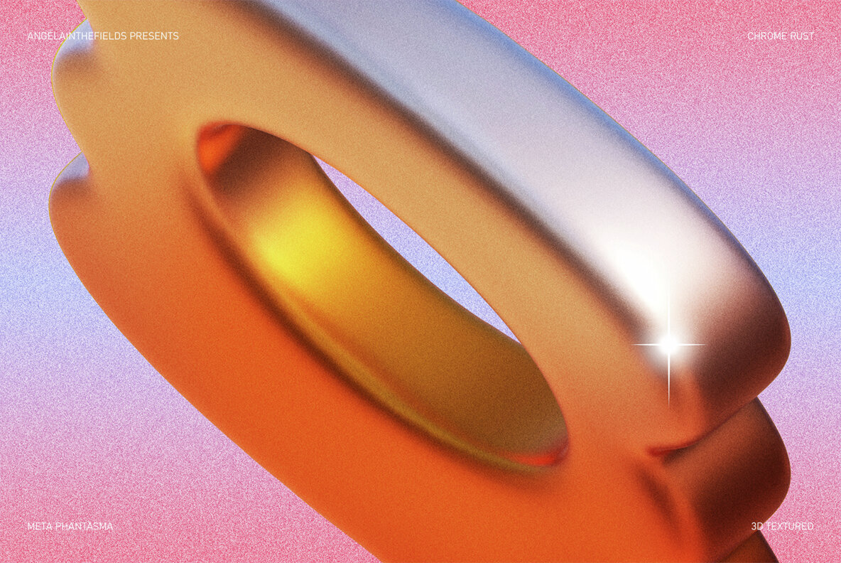 3D Chrome Rust Objects 10