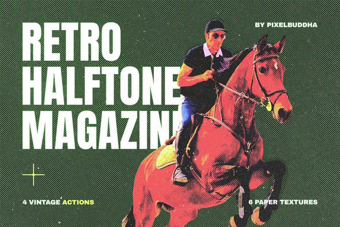 Retro Magazine Halftone Actions 1