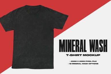Mineral Wash T Shirt Mockup