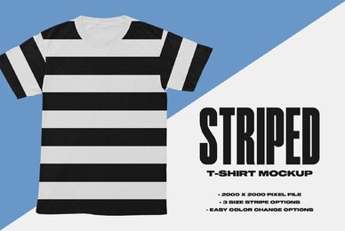 Striped T Shirt Mockup