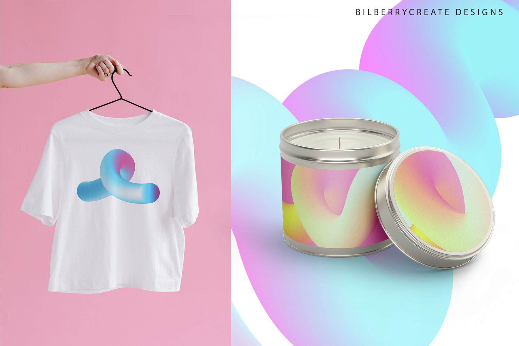 Abstract 3D Forms gradient shapes 2