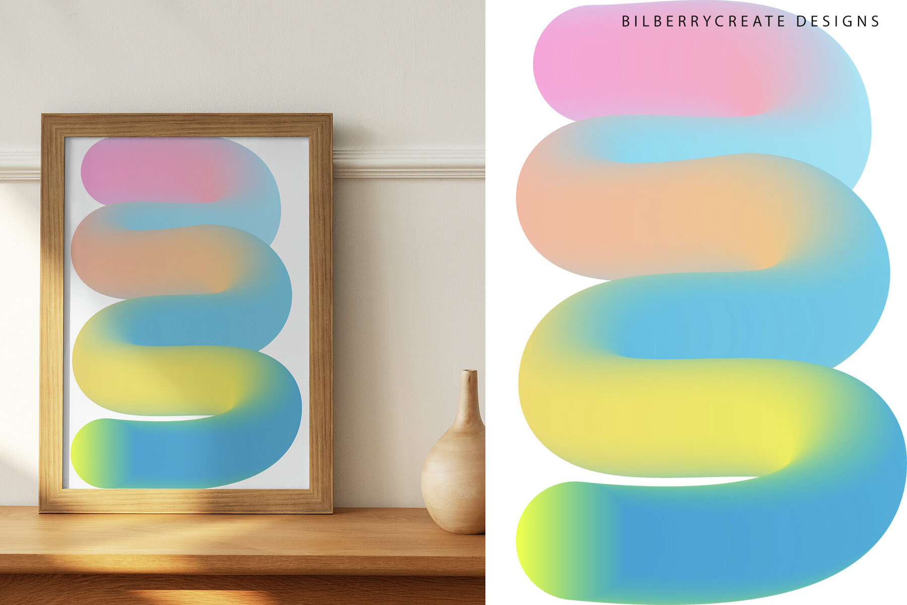 Abstract 3D Forms gradient shapes 5