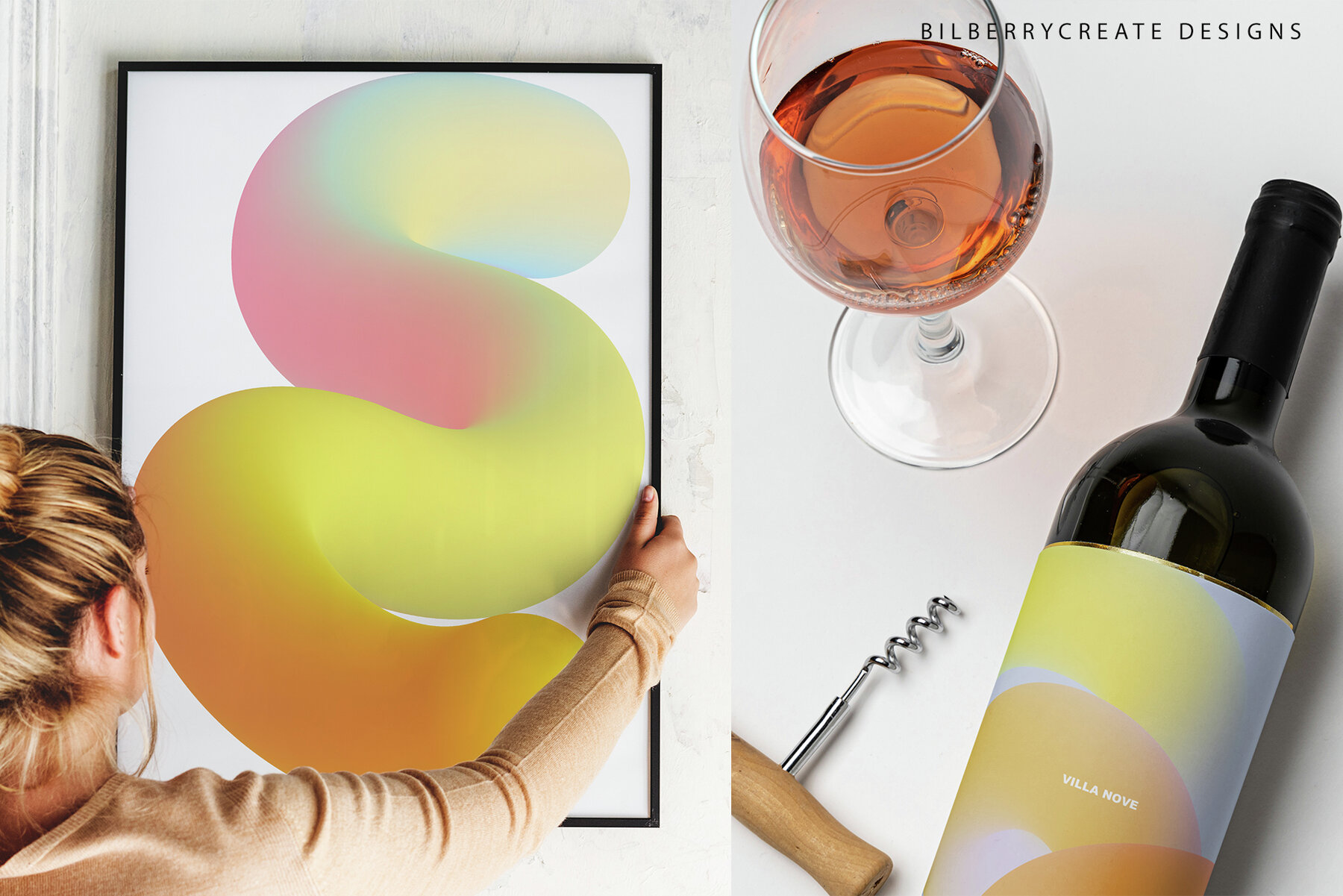 Abstract 3D Forms gradient shapes 6