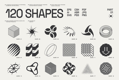 120 Abstract Geometric Shapes  Part 1