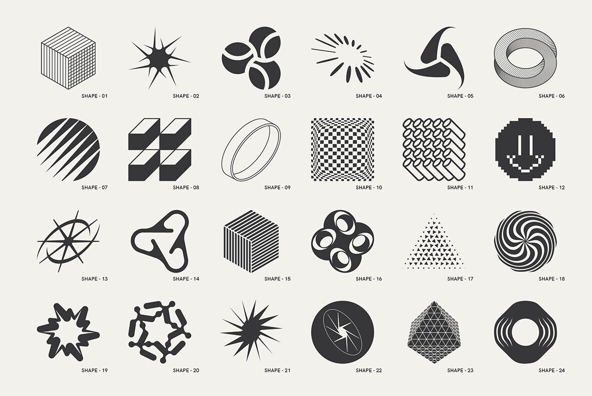 120 Abstract Geometric Shapes  Part 1 2