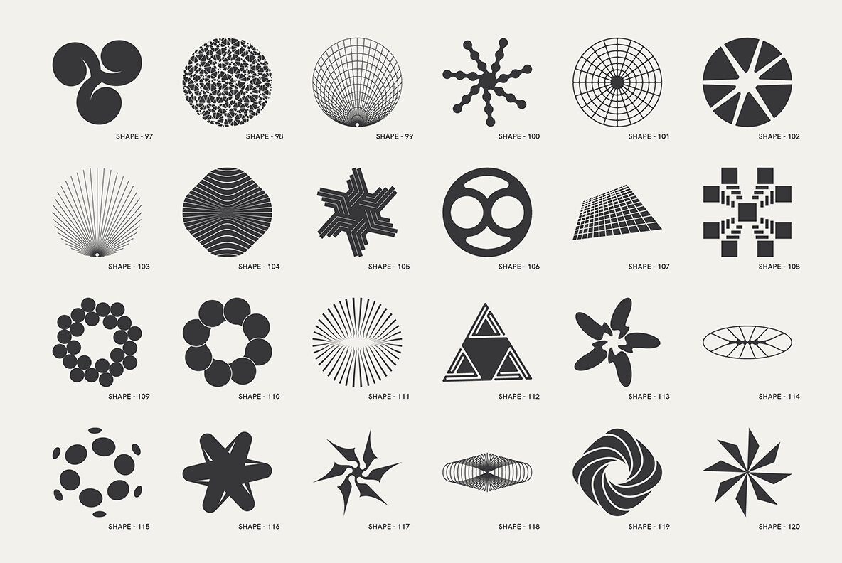 120 Abstract Geometric Shapes  Part 1 6