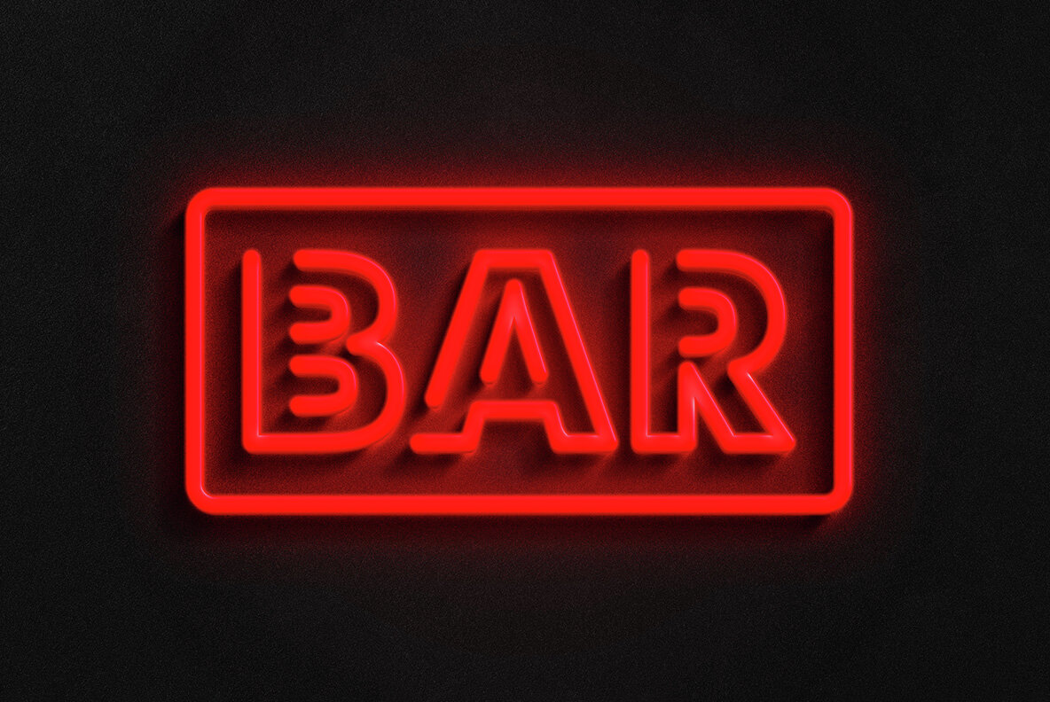 Neon Logo Mockup 6
