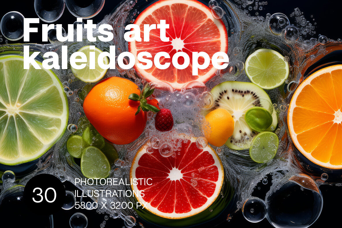 Fruits art kaleidoscope 1