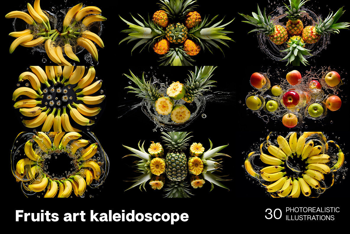 Fruits art kaleidoscope 2