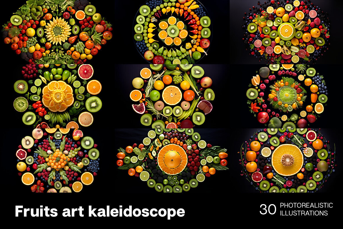 Fruits art kaleidoscope 3