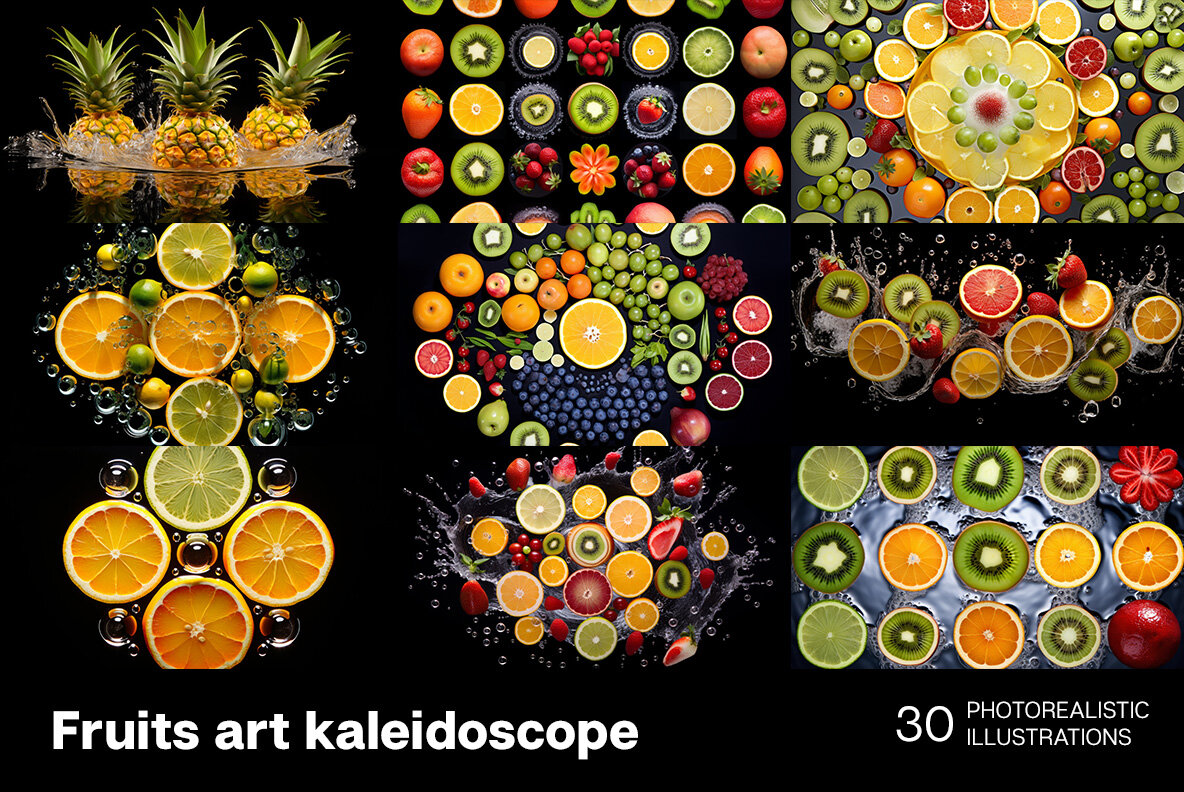 Fruits art kaleidoscope 4