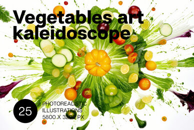 Vegetables art kaleidoscope