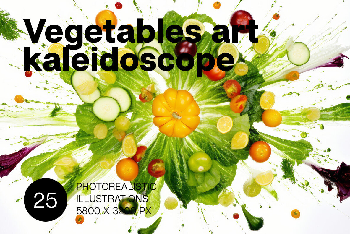 Vegetables art kaleidoscope 1