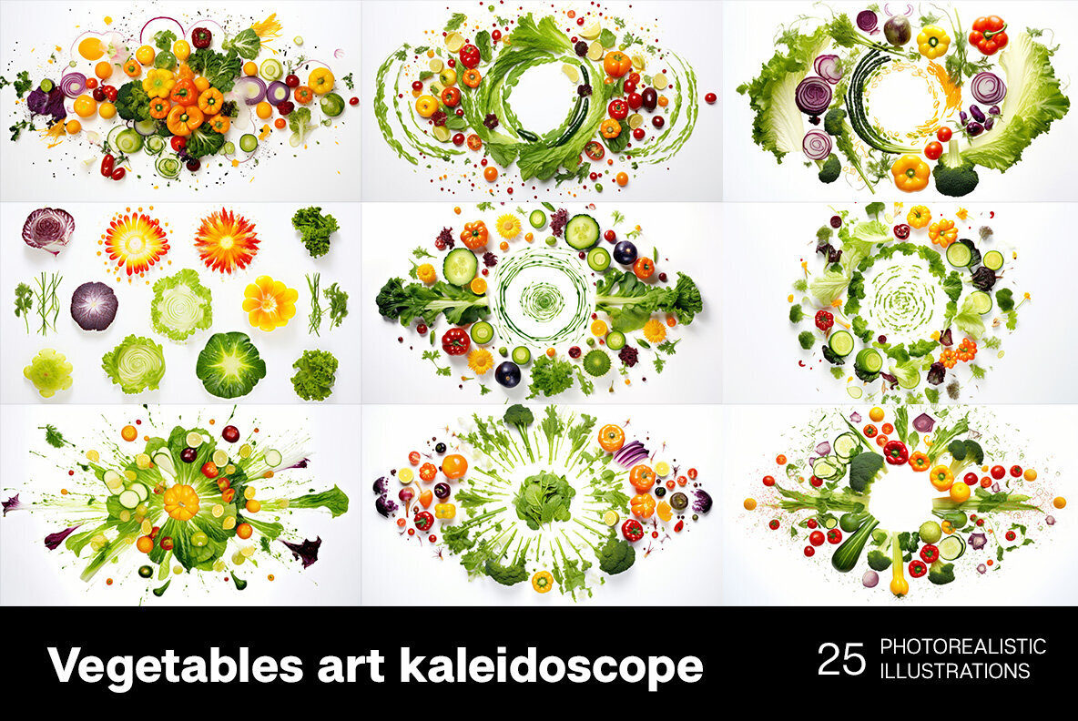 Vegetables art kaleidoscope 2