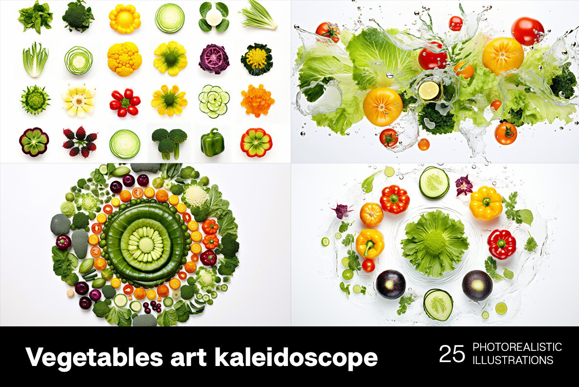 Vegetables art kaleidoscope 4